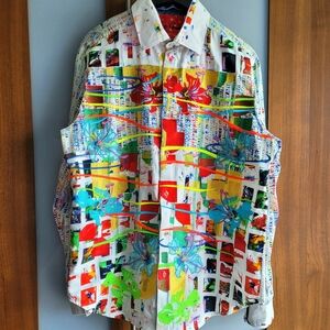 Men's Robert Graham Long Sleeve Button Up Shirt Limited Edition LG